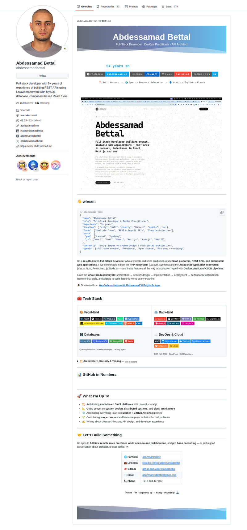 abdessamadbettal's GitHub profile screenshot