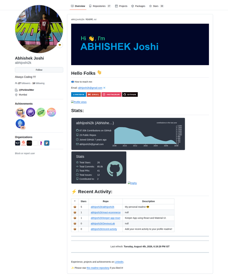abhijoshi2k's GitHub profile screenshot