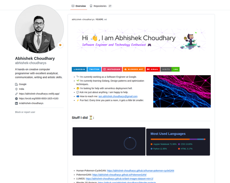 abhishek-choudharys's GitHub profile screenshot