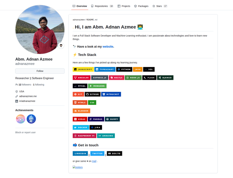 adnanazmee's GitHub profile screenshot