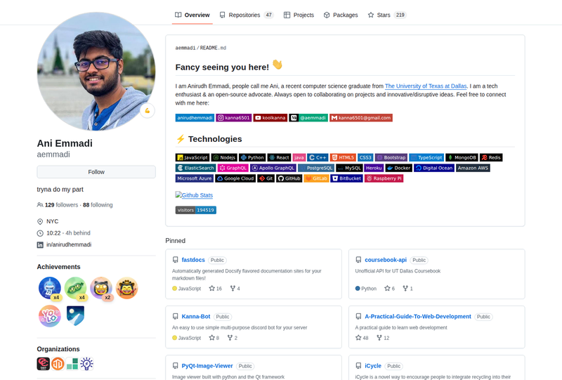 aemmadi's GitHub profile screenshot