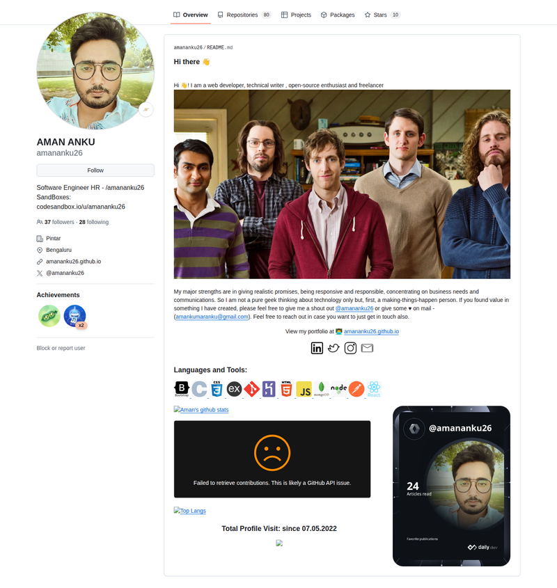 amananku26's GitHub profile screenshot