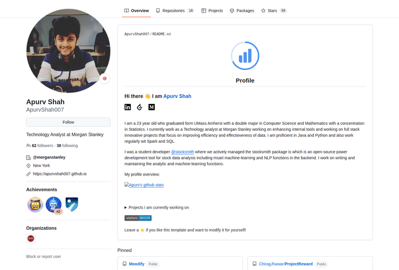 ApurvShah007's GitHub profile screenshot