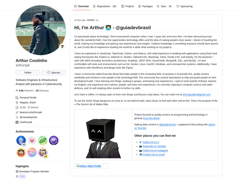 arthurspk's GitHub profile screenshot