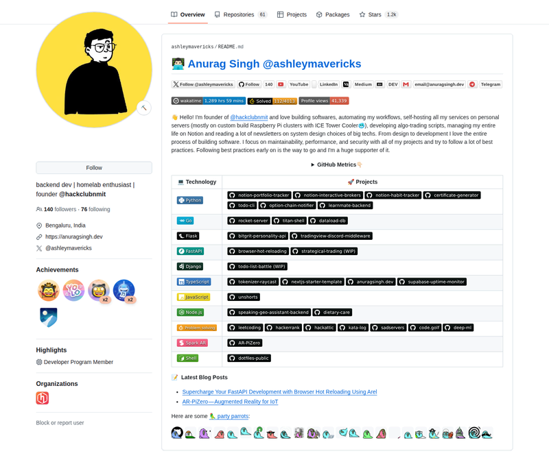 ashleymavericks's GitHub profile screenshot