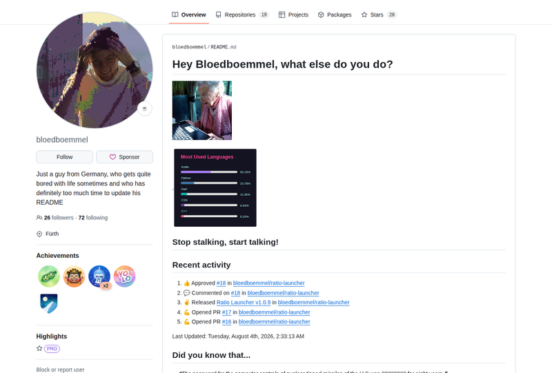 bloedboemmel's GitHub profile screenshot