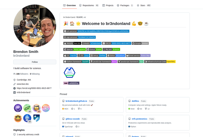 br3ndonland's GitHub profile screenshot