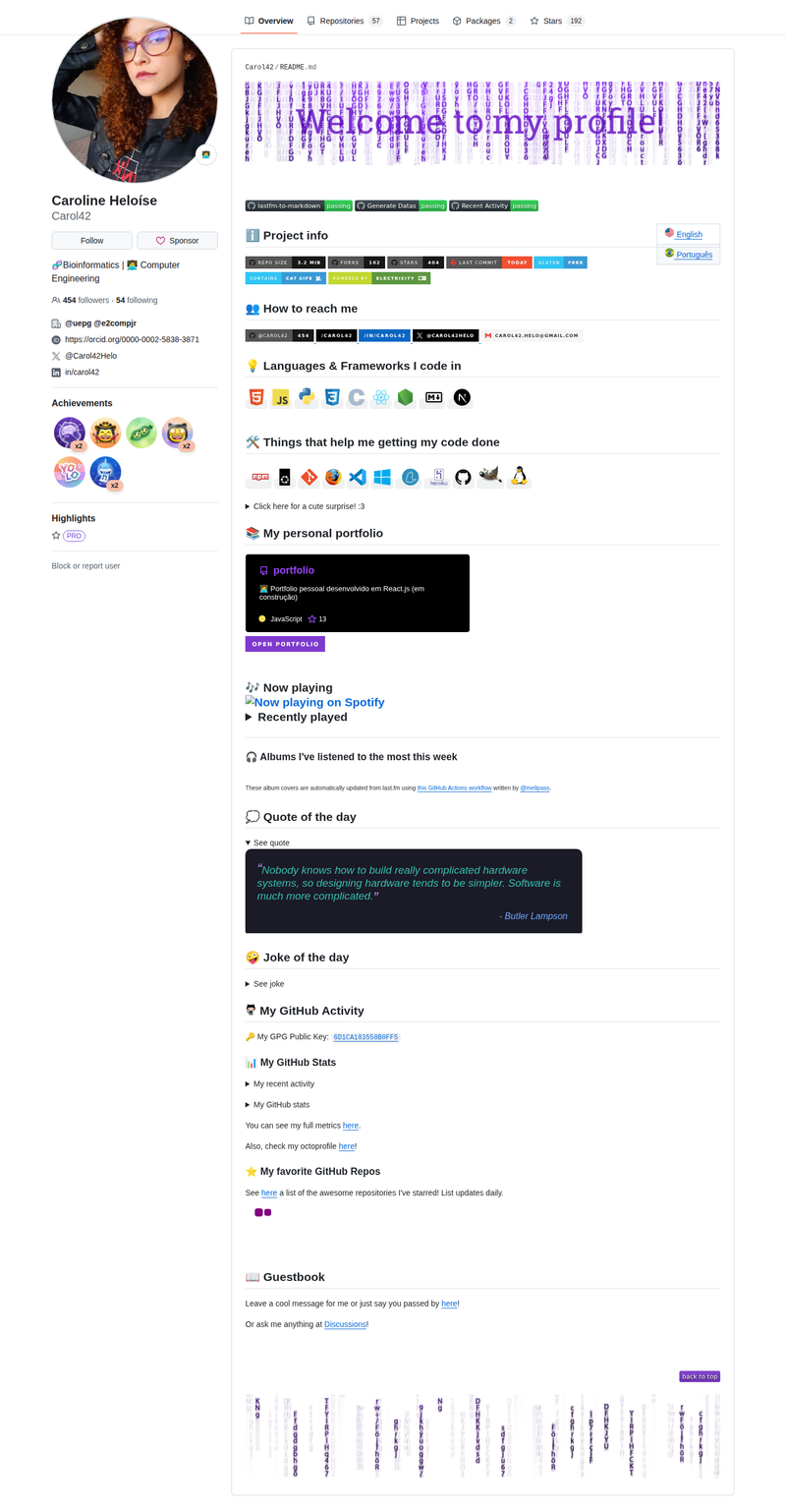 Carol42's GitHub profile screenshot