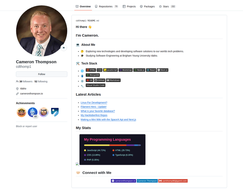 cdthomp1's GitHub profile screenshot