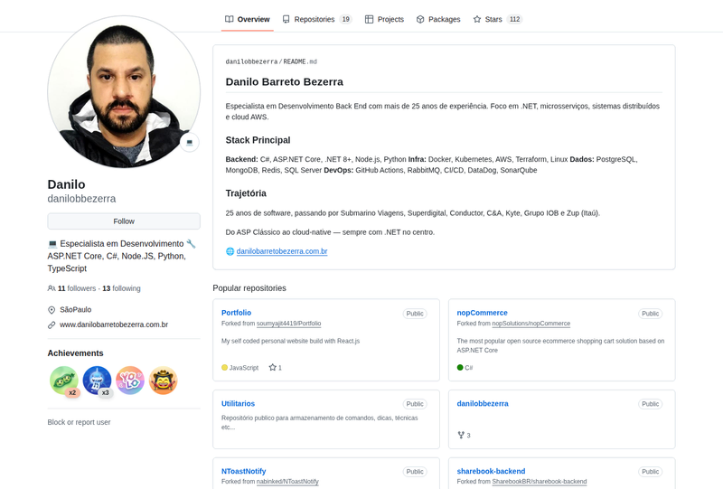 danilobbezerra's GitHub profile screenshot