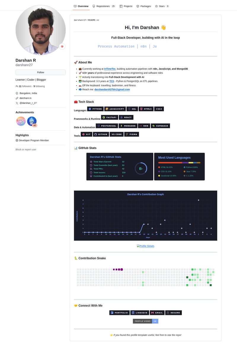 darshanr27's GitHub profile screenshot