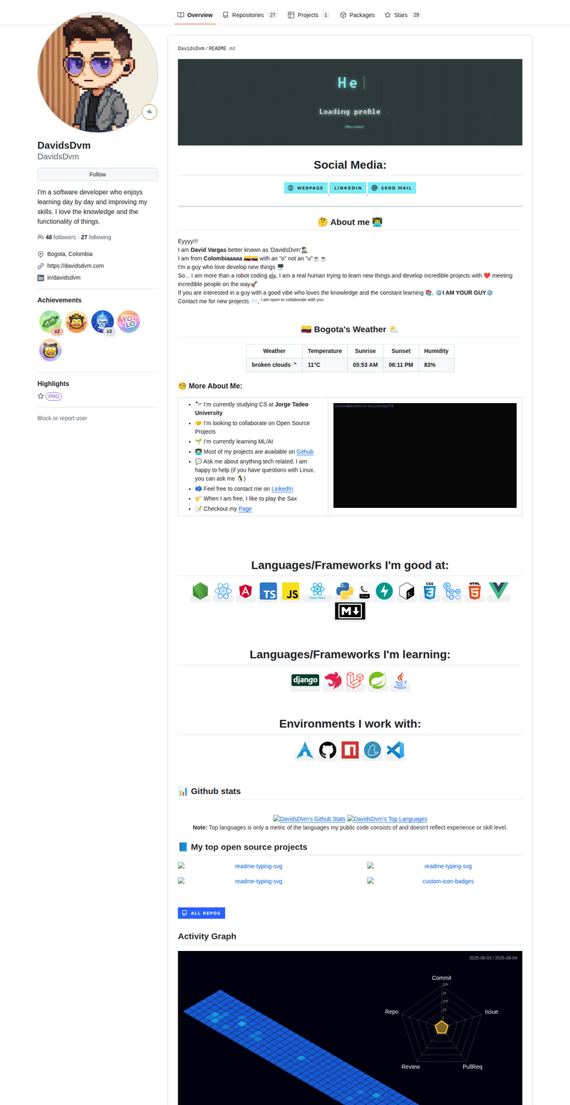DavidsDvm's GitHub profile screenshot