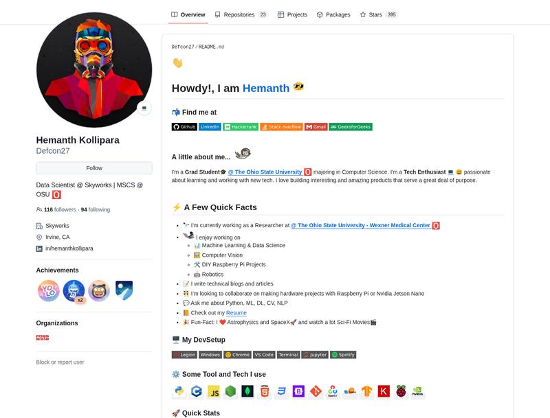 Defcon27's GitHub profile screenshot