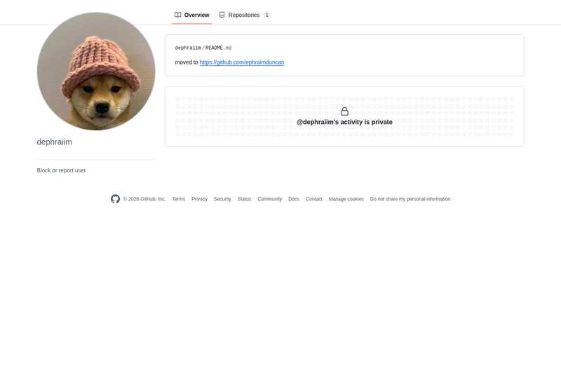 dephraiim's GitHub profile screenshot