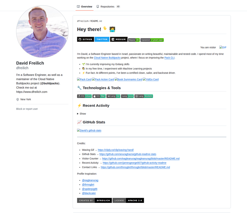 dfreilich's GitHub profile screenshot