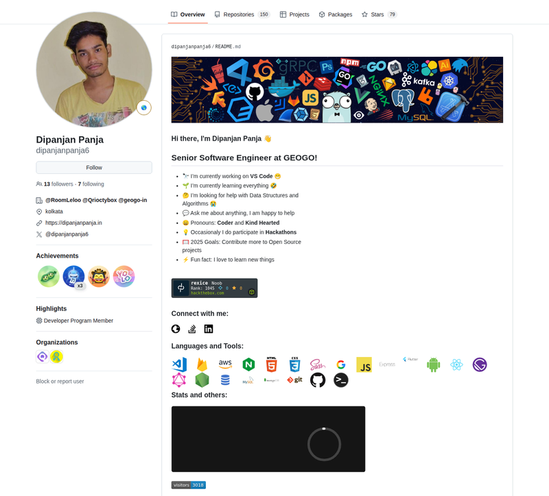 dipanjanpanja6's GitHub profile screenshot
