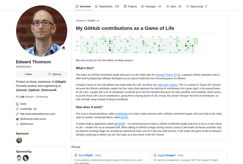 ethomson's GitHub profile screenshot