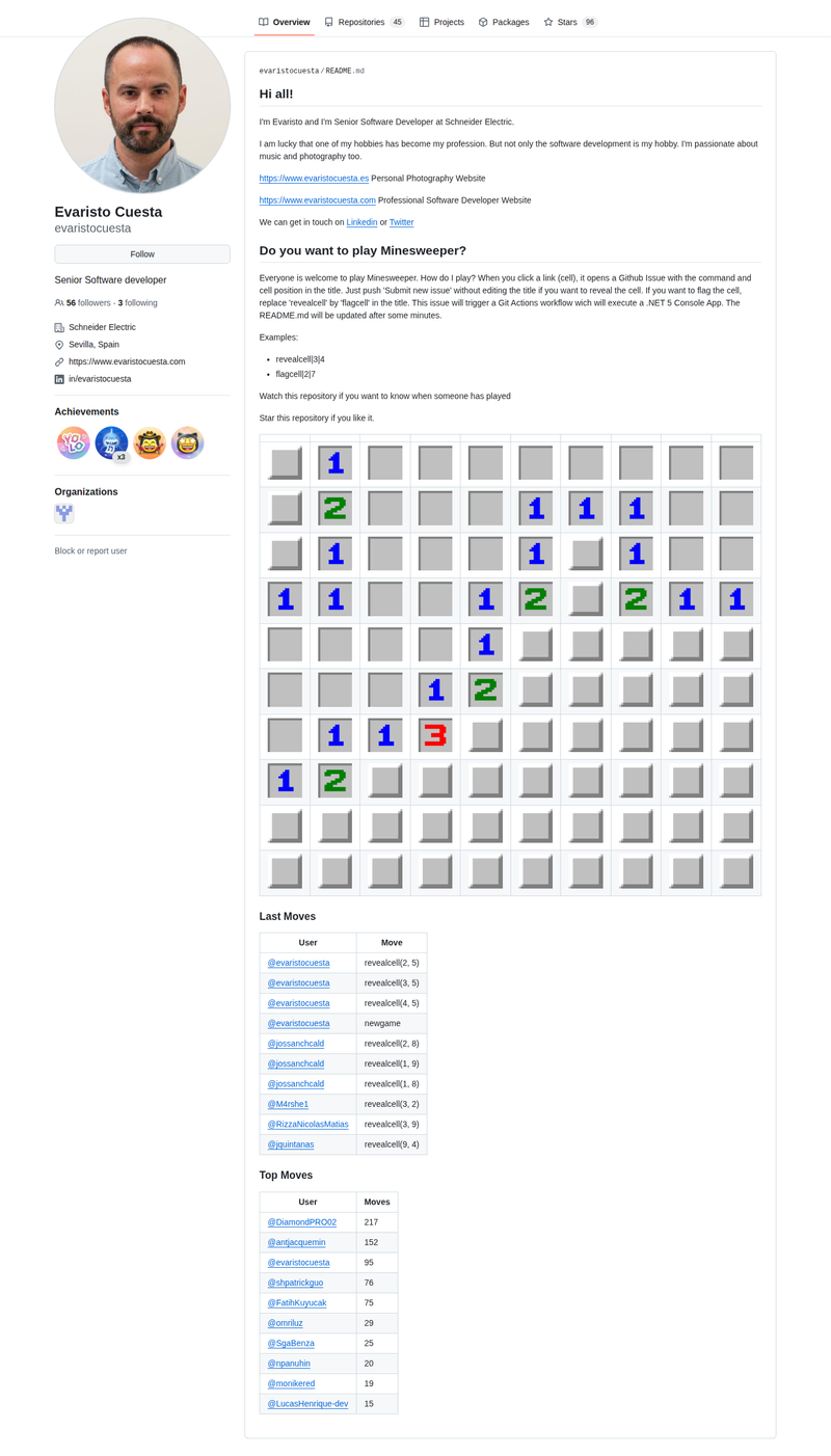 evaristocuesta's GitHub profile screenshot