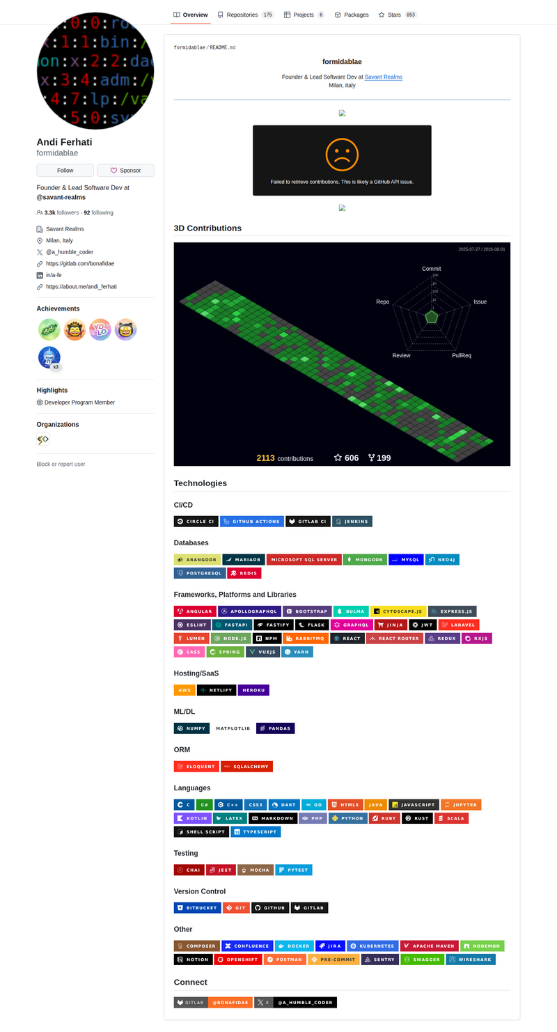 formidablae's GitHub profile screenshot