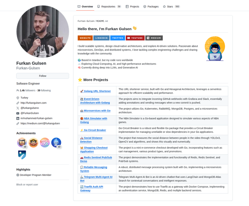 Furkan-Gulsen's GitHub profile screenshot