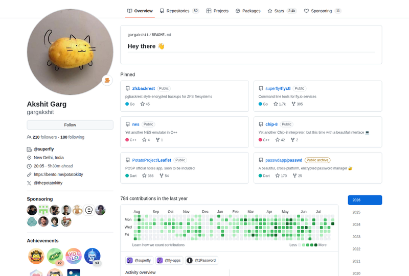 gargakshit's GitHub profile screenshot