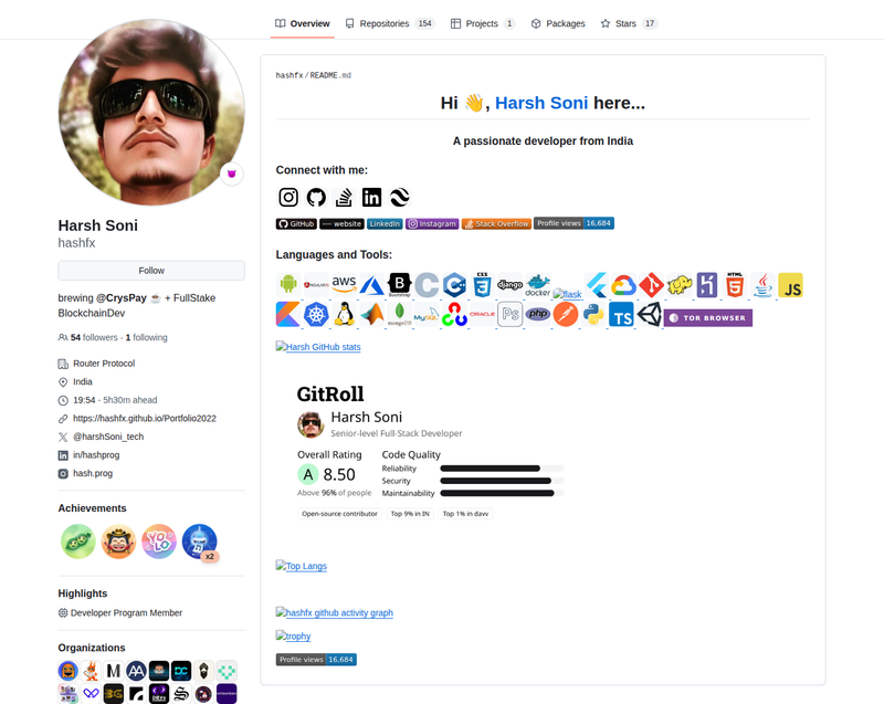 hashfx's GitHub profile screenshot