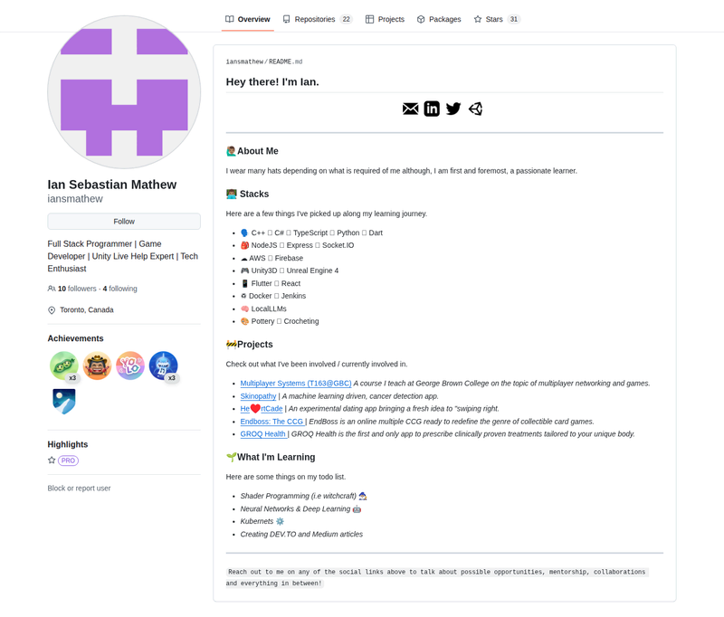 iansmathew's GitHub profile screenshot