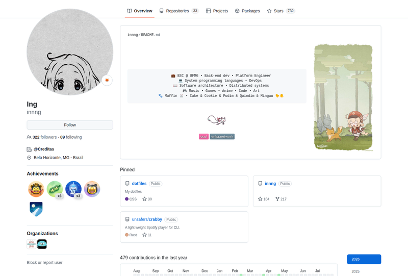 innng's GitHub profile screenshot