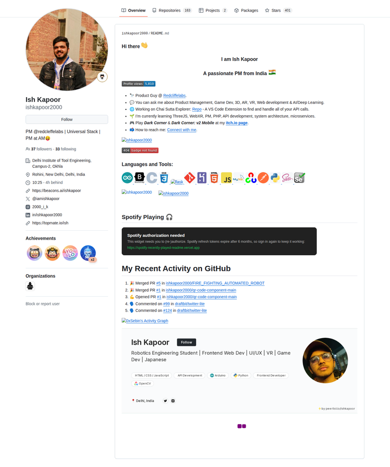 ishkapoor2000's GitHub profile screenshot