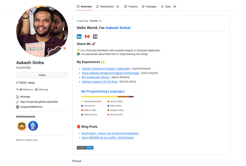 isupersky's GitHub profile screenshot