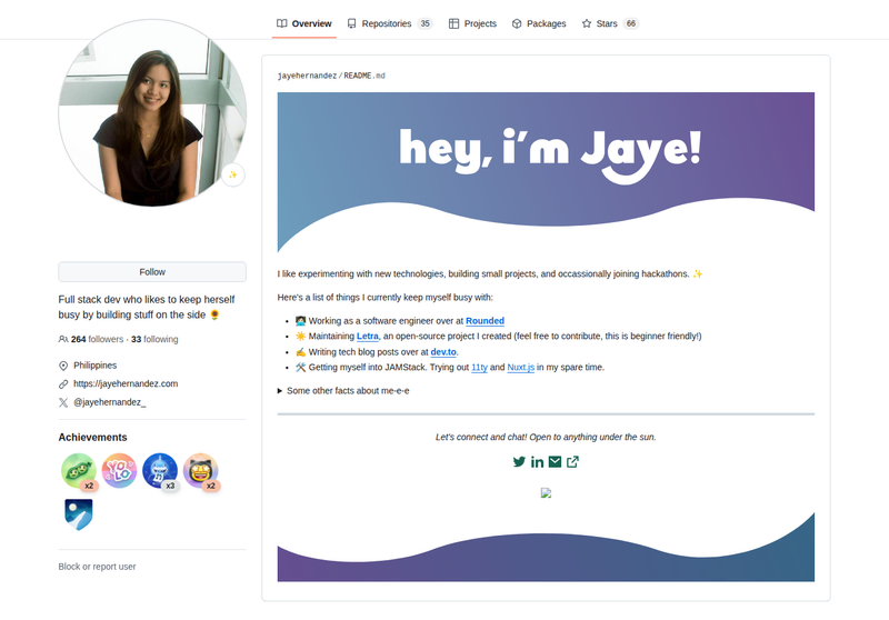 jayehernandez's GitHub profile screenshot