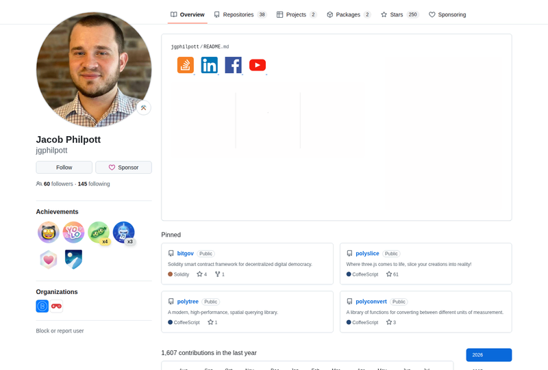 jgphilpott's GitHub profile screenshot