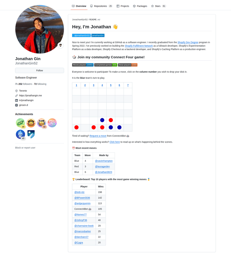 JonathanGin52's GitHub profile screenshot