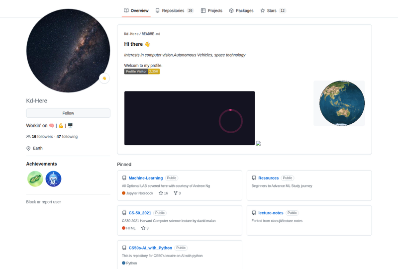 Kd-Here's GitHub profile screenshot