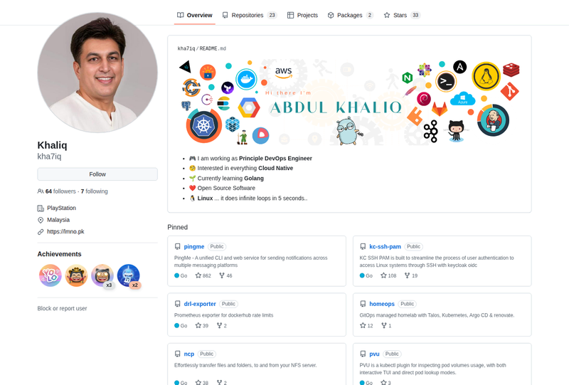 kha7iq's GitHub profile screenshot
