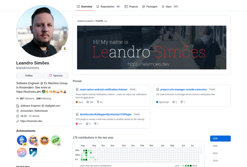 leandrosimoes's GitHub profile screenshot