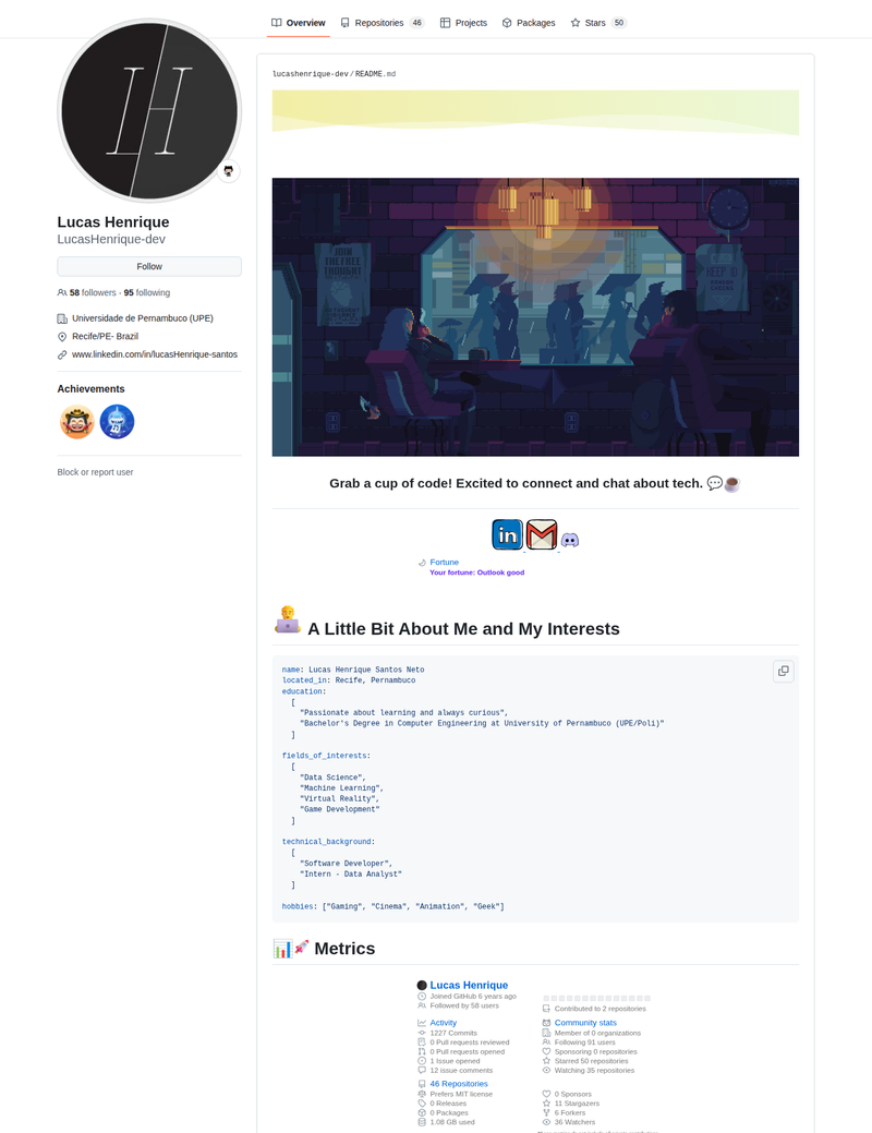 LucasHenrique-dev's GitHub profile screenshot