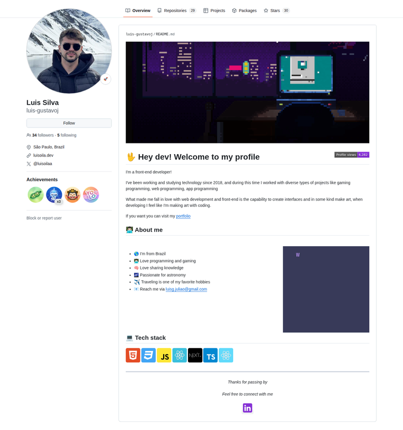 luis-gustavoj's GitHub profile screenshot