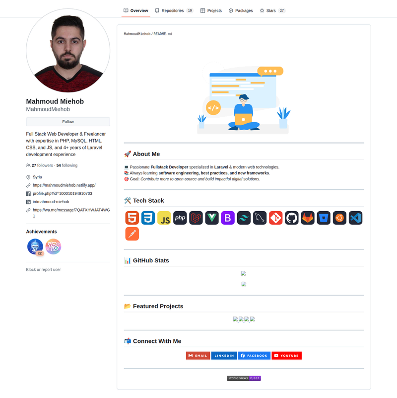 MahmoudMiehob's GitHub profile screenshot