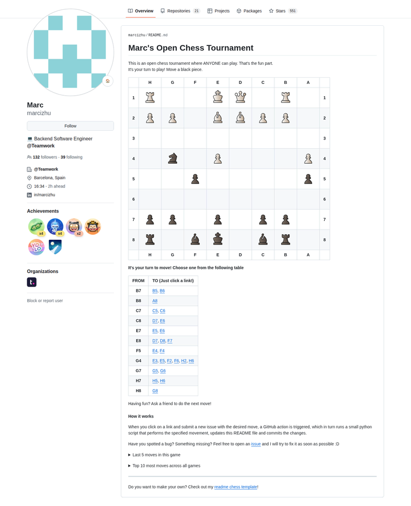 marcizhu's GitHub profile screenshot