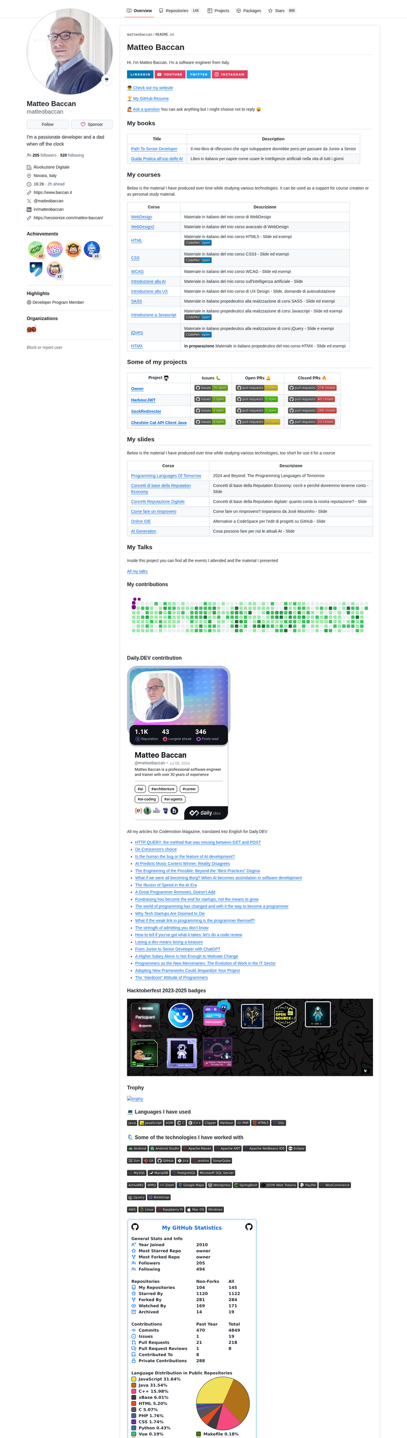 matteobaccan's GitHub profile screenshot