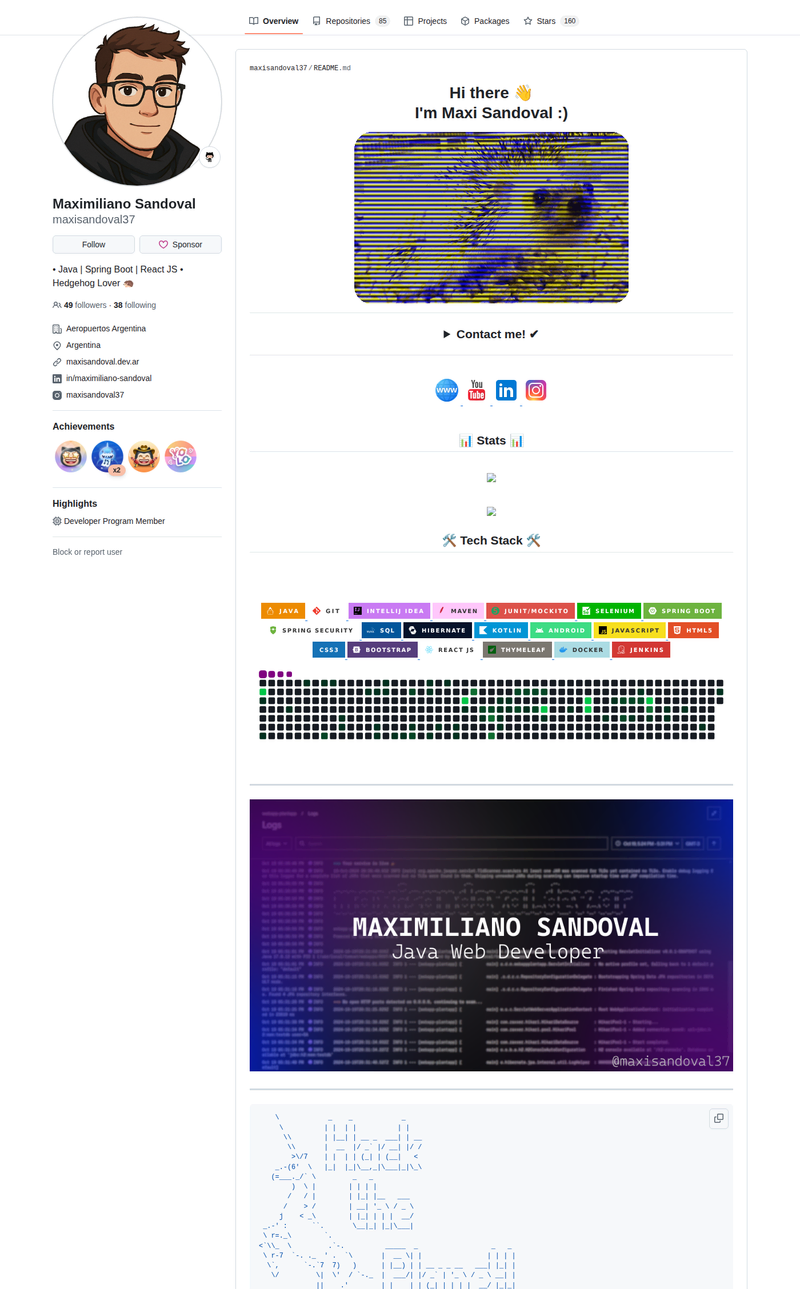 maxisandoval37's GitHub profile screenshot