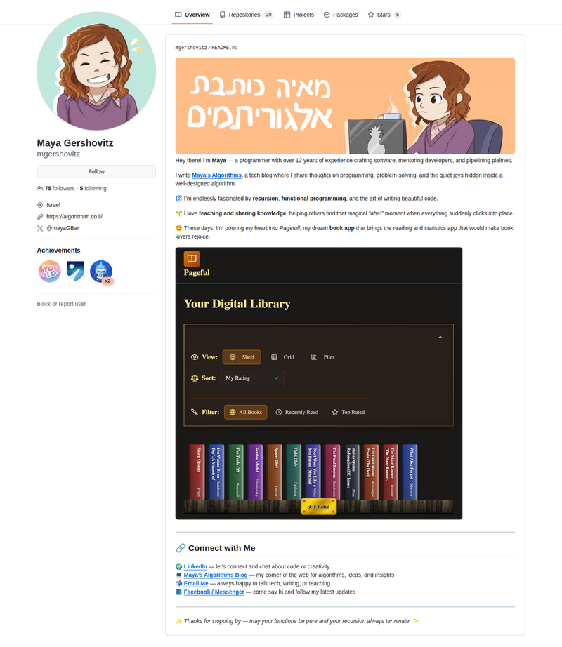 mgershovitz's GitHub profile screenshot