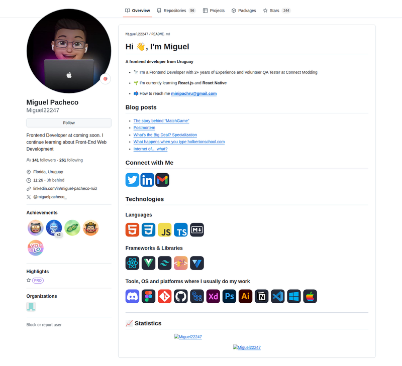 Miguel22247's GitHub profile screenshot