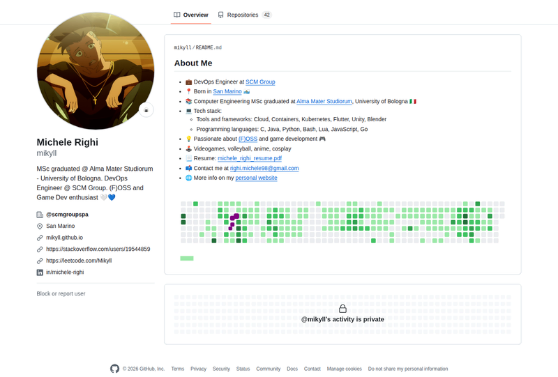 mikyll's GitHub profile screenshot