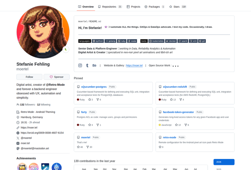 moertel's GitHub profile screenshot