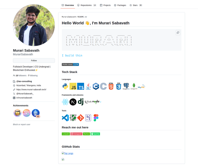 murarisabavath's GitHub profile screenshot