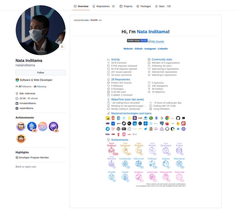natainditama's GitHub profile screenshot