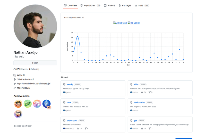 ntaraujo's GitHub profile screenshot