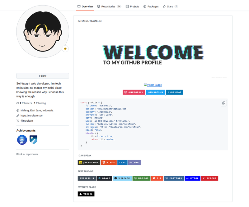 nurofsun's GitHub profile screenshot